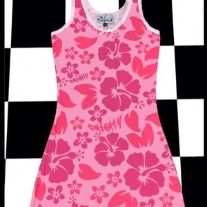 Pink o mighty mini dress with floral print